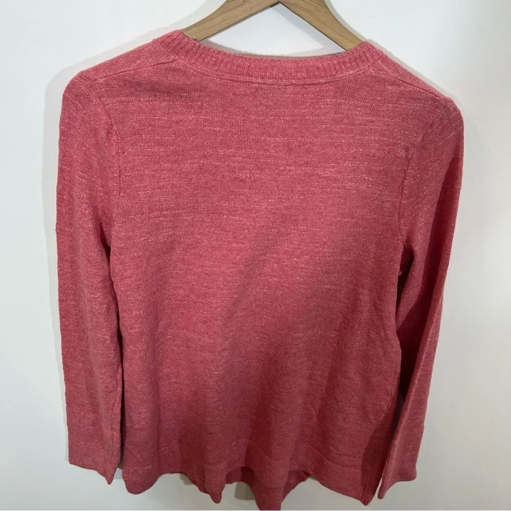 New Logo by Lori Goldstein Cotton Slub Knit Sweater w/ Angled Rib Hem | Size S